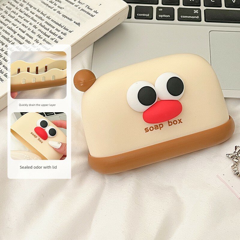 Двойной слой мыльницы с крышкой, банановый желтый и красный, дизайн с курочкой для общежития и путешествий, дренаж и