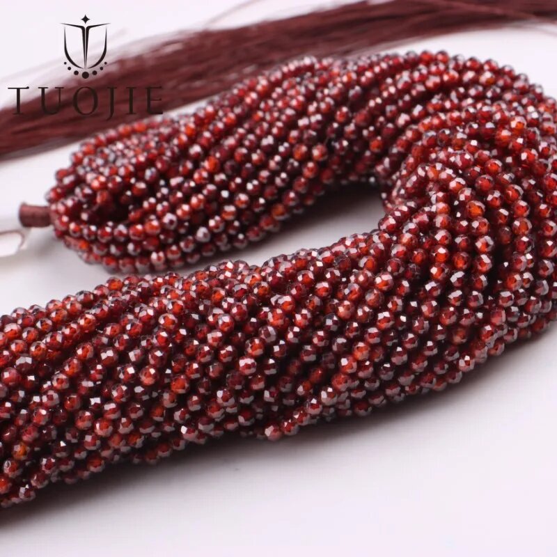 Бусины из кубического циркония бордовые 3 мм, Color: 4deep garnet