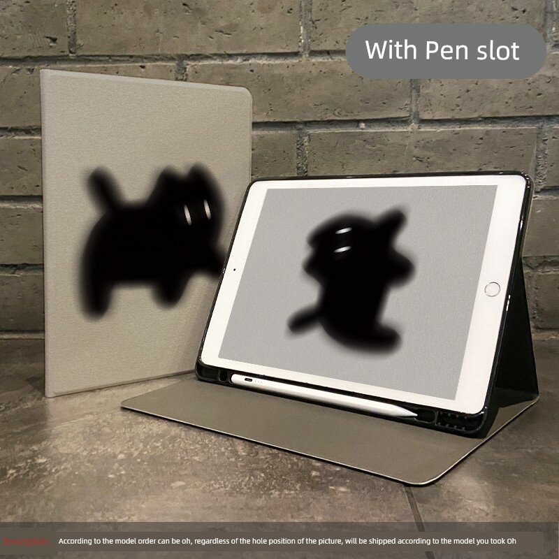 Защитный чехол в книжном стиле для iPad Air 6 2024 11-дюймового с отсеком для ручки и шелковым узором - нежный котенок