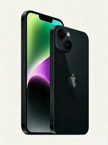Изображение товара Смартфон Apple iPhone 14 128 ГБ, мощный процессор A15, камера pro ночью, экран OLED 6.1", тёмная ночь（black）