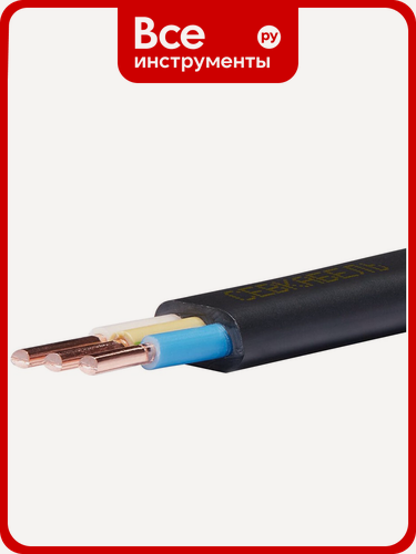 Изображение товара Кабель Севкабель ВВГп-НГ(А)-LS 3х2,5 мм 50 м 05403 медный плоский кабель с низкодымным ПВХ изоляционным покрытием