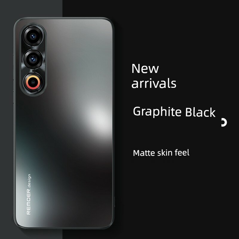 Чехол для Meizu 21 Pro с полным покрытием объектива и защитой от падений, цвет Графитовый черный, включая закаленное