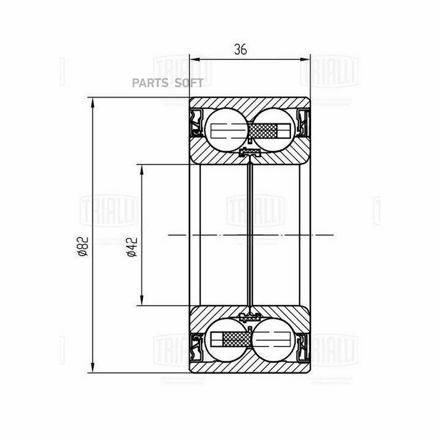 TRIALLI CS 0916 Подшипник ступицы для а/м Peugeot 307 (00-)/308 (07-) перед. (CS 0916)