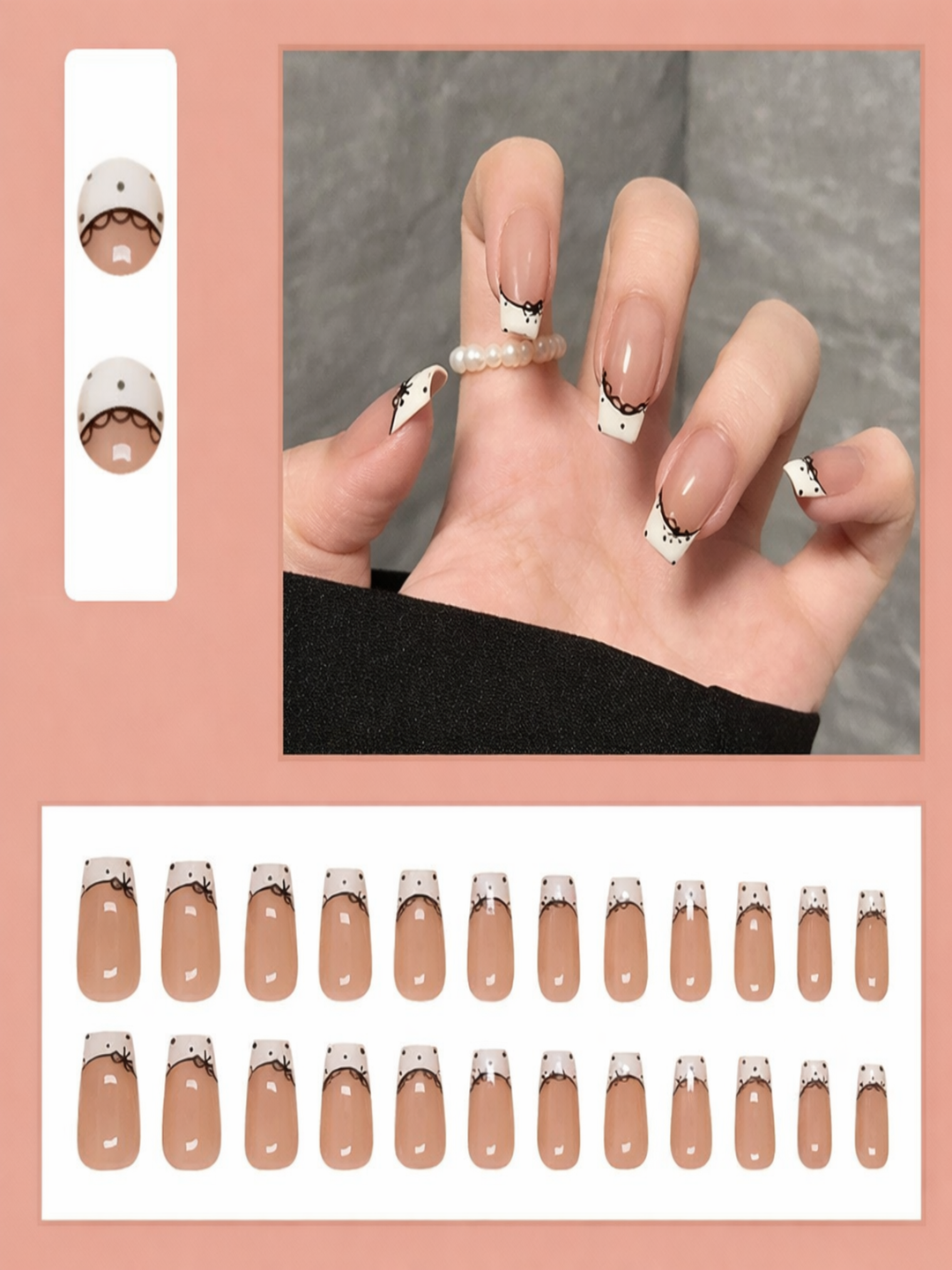 Накладные ногти с дизайном для быстрого и стильного маникюра. — фото 1