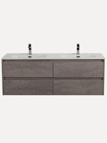 Изображение товара Тумба с раковиной BelBagno Kraft 120 подвесная, 121 см, двойная, светлое дерево, матовая, из ЛДСП, с ящиками, раковина для ванной, фаянсовая, прямоугольная