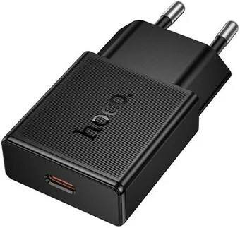 HOCO N74 Speed 25W сетевое зарядное устройство, 1xUSB-C PD/QC/FCP/AFC, EU вилка, чёрный — фото 1
