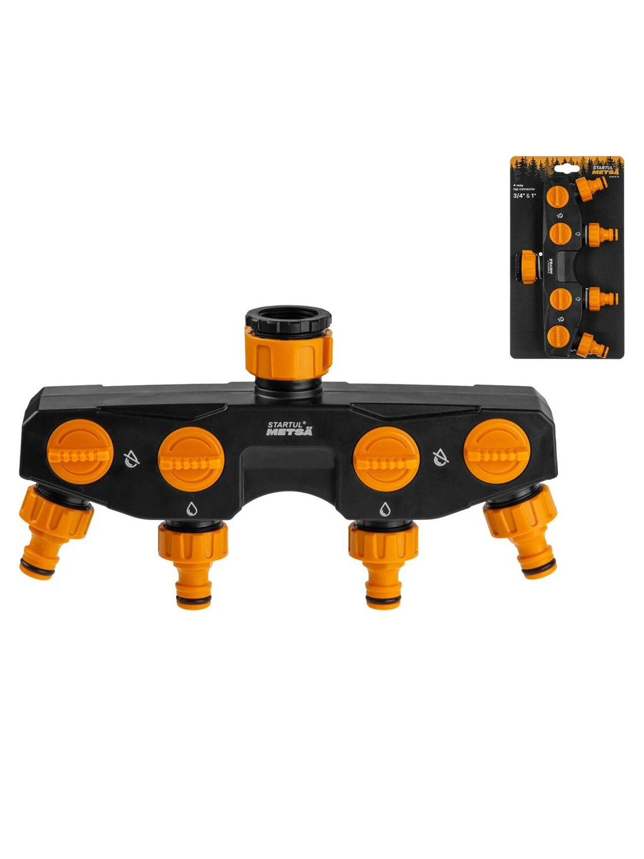 Разветвитель для шланга садового 4-канальный 3/4" - 1" STARTUL Metsa (ST6013-19)