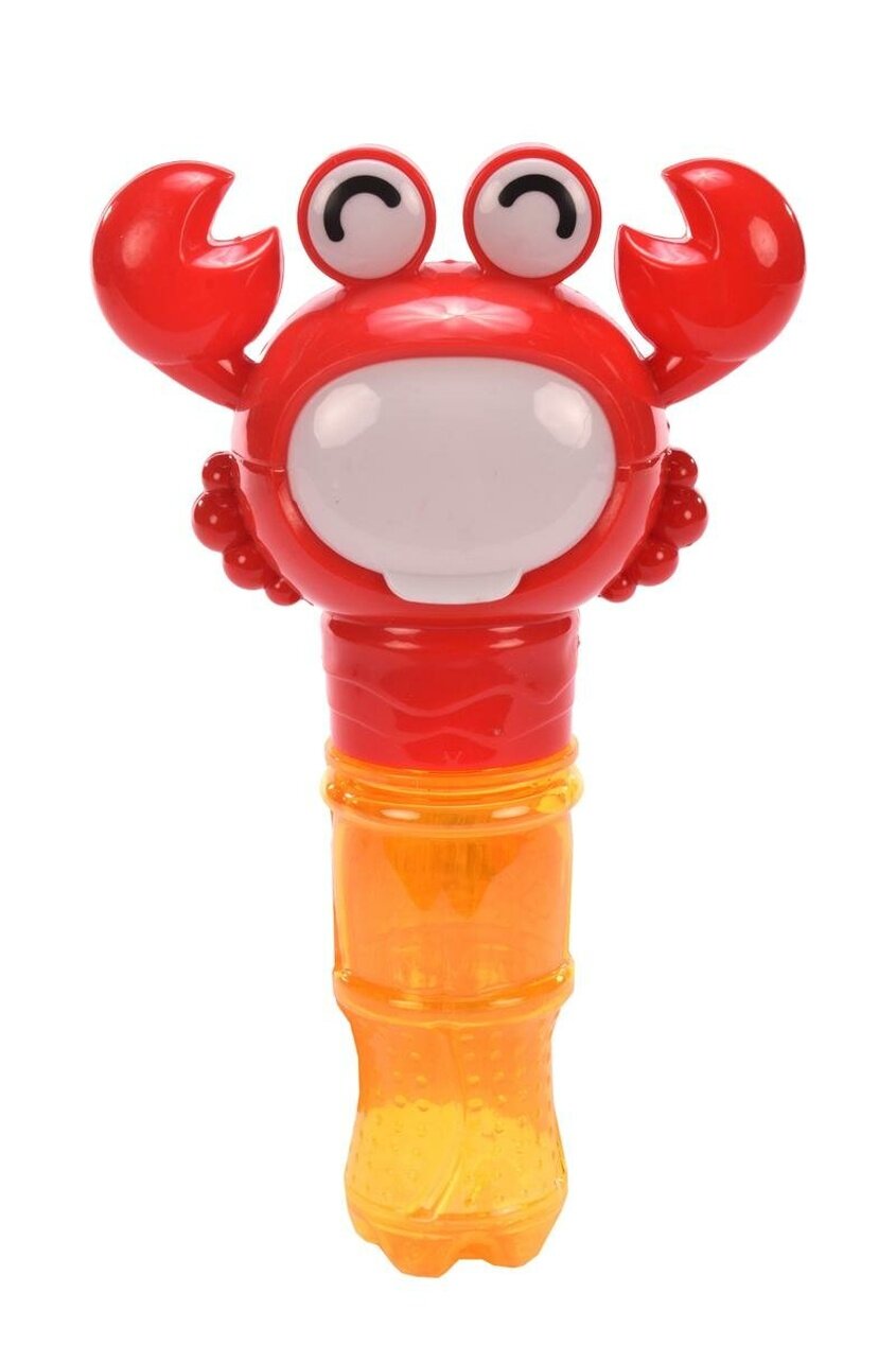 Ёмкость для мыльных пузырей 'Краб', 18см, пластик, красный/оранжевый