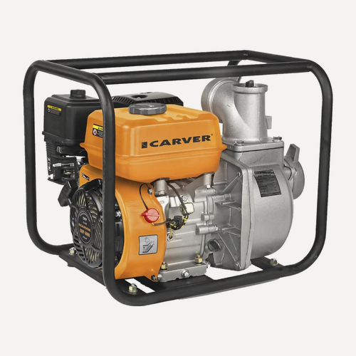 Изображение товара Бензиновая мотопомпа Carver CGP 6080, 7 л. с, объем двигателя 210 см³, 60000 л/час, напор 30 м, желтый