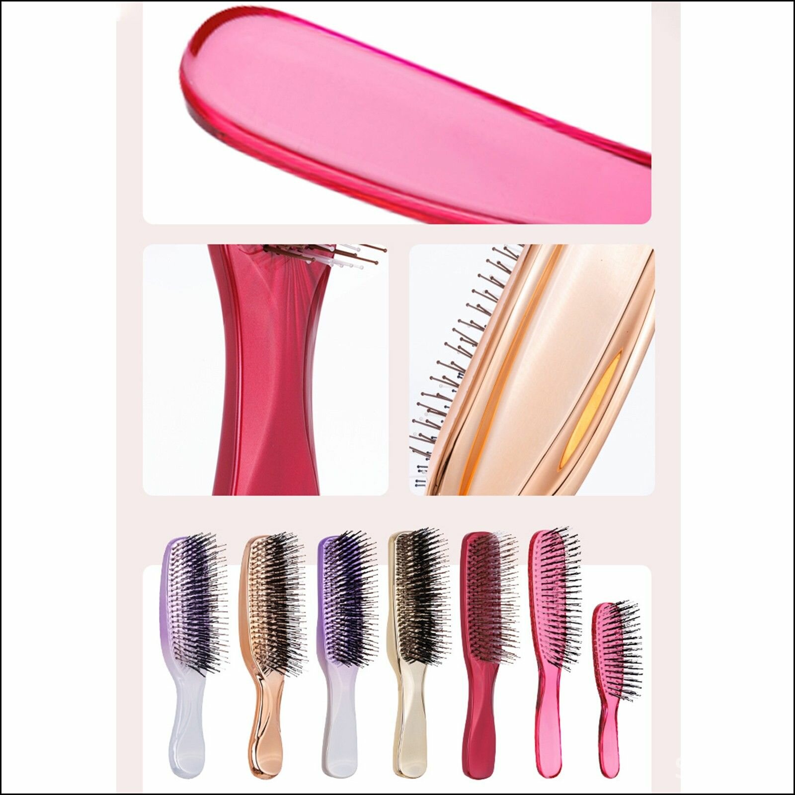 Эксклюзивная щетка DeSangler DENSAGLES LING BLUSH EXTENSIONS с натуральной щетиной для волос