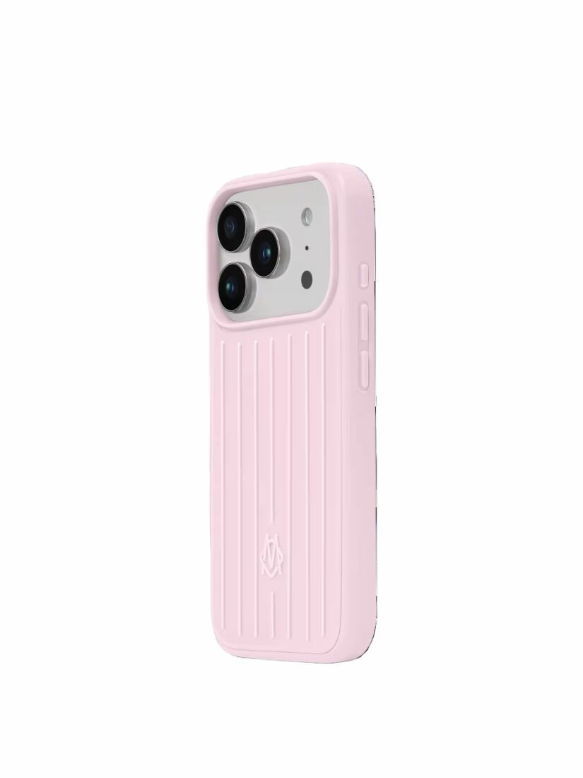 Чехол RIMOWA Case for iPhone 17 Pro Max titanium -Розовый，магнитная поддержка — фото 1