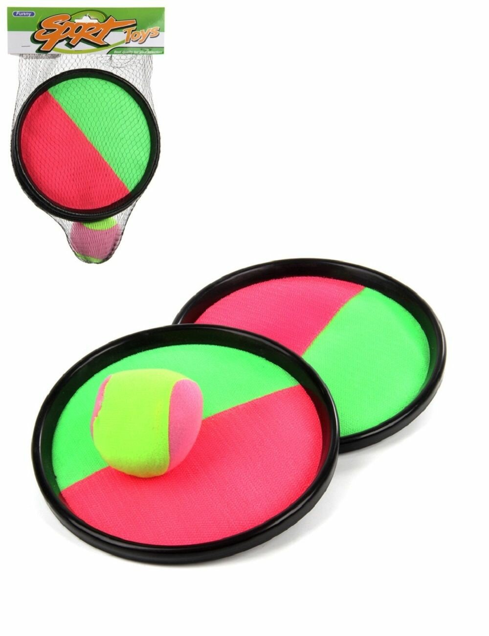 Спортивный детский игровой набор Поймай мяч кетчбол на липучках, 2 ракетки тарелки и мяч