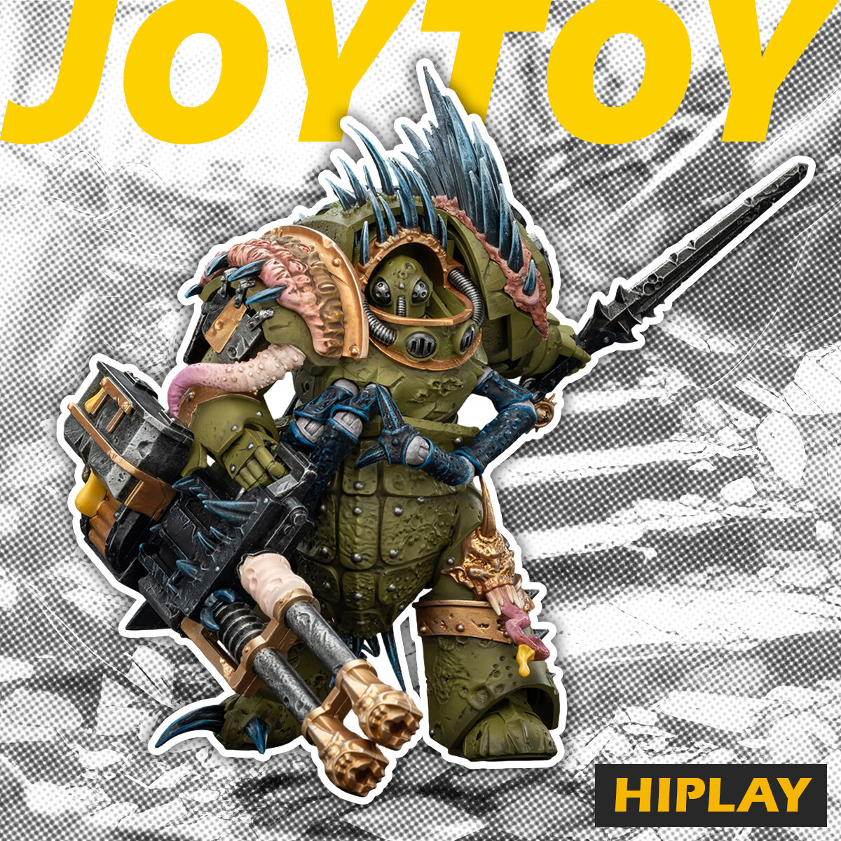 HIPLAY JOYTOY Warhammer 40000 Стражи Смерти Blightlord Terminator 1 with Reaper Autocannon and Bubotic Blades JT02861 1/18