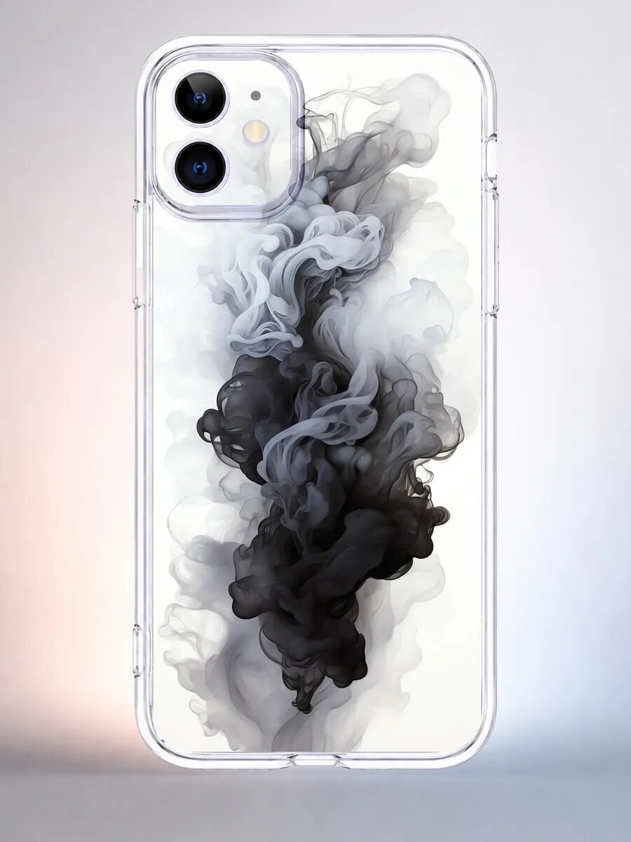 Чехол iPhone 11 дым облако силиконовый прозрачный