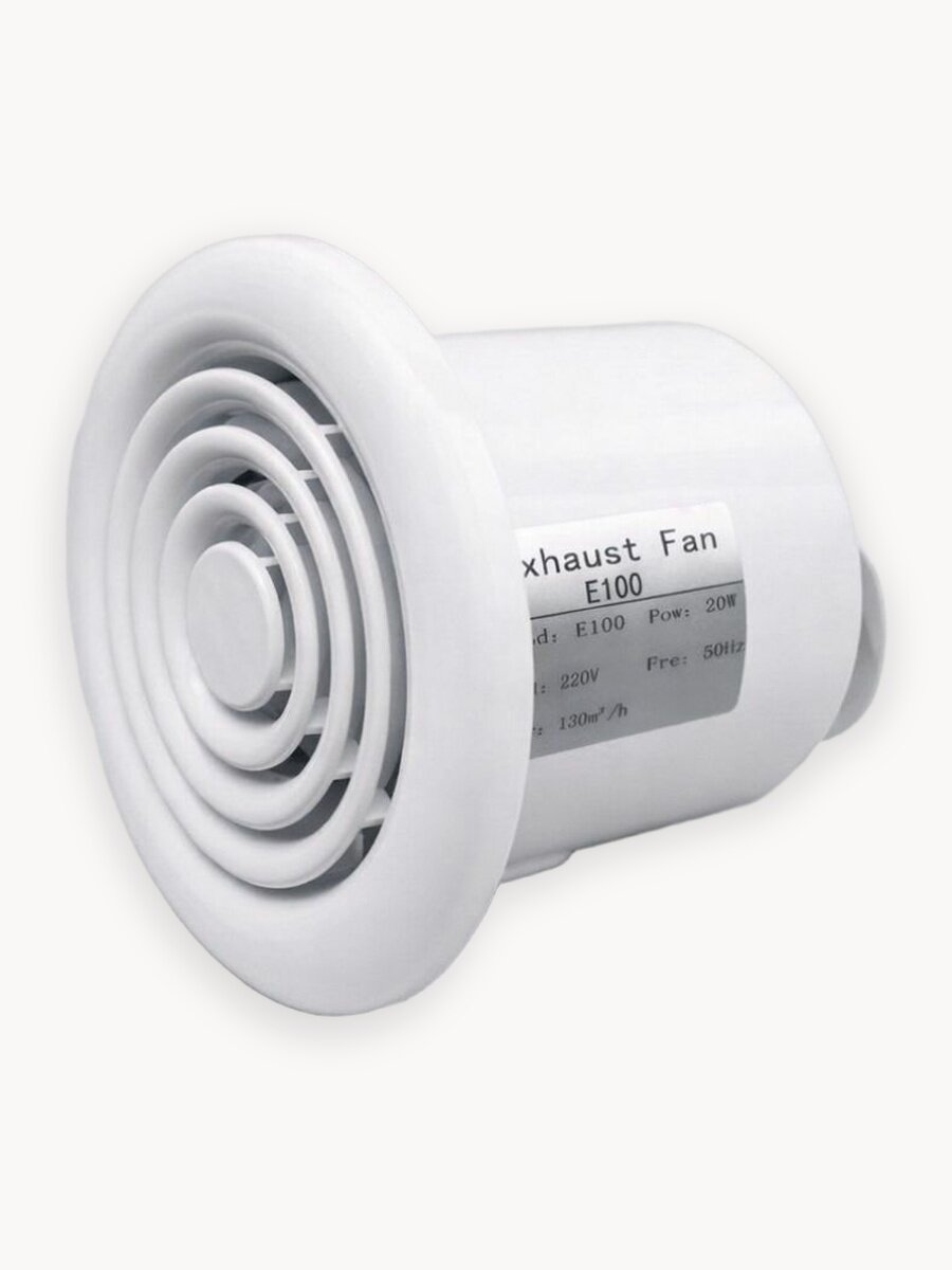 Вытяжной вентилятор 100 мм с обратным клапаном