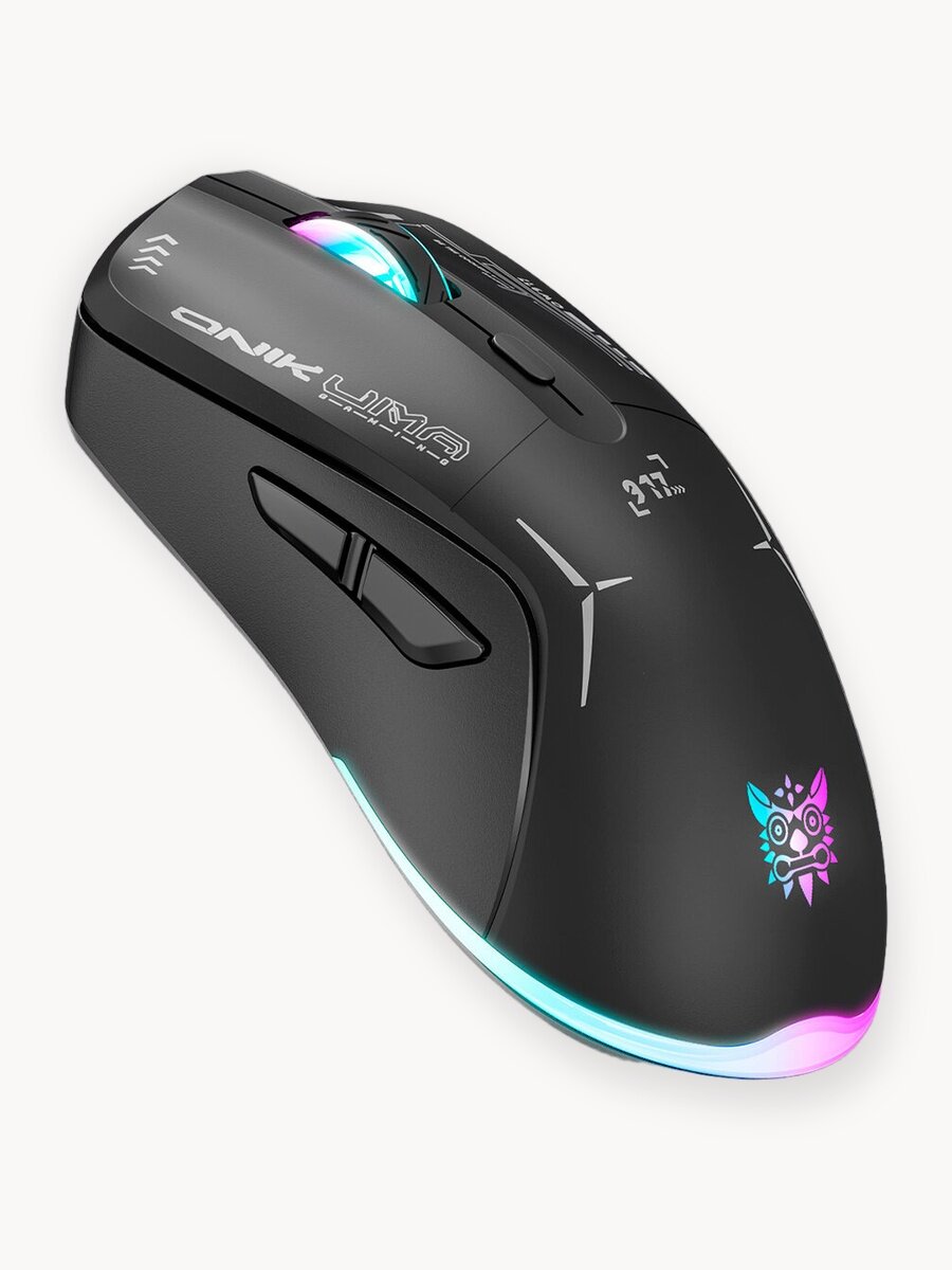 Беспроводная/проводная игровая мышь для компьютера ONIKUMA CW917 Cybertech Black с RGB подсветкой