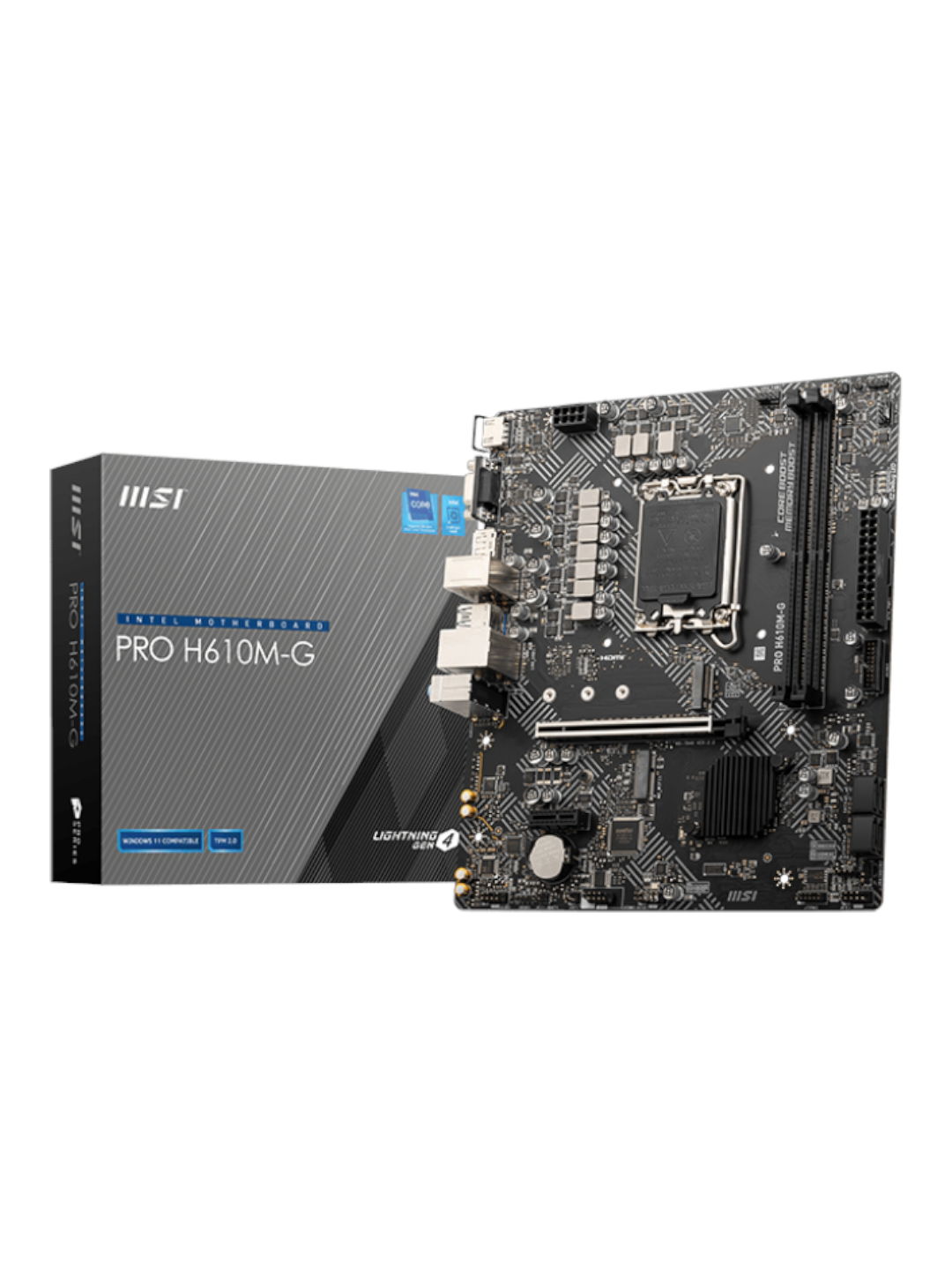 Материнская плата MSI PRO H610M-G D5 — чипсет Intel H610, Micro-ATX, DDR5, PCI-E 4.0 — фото 1