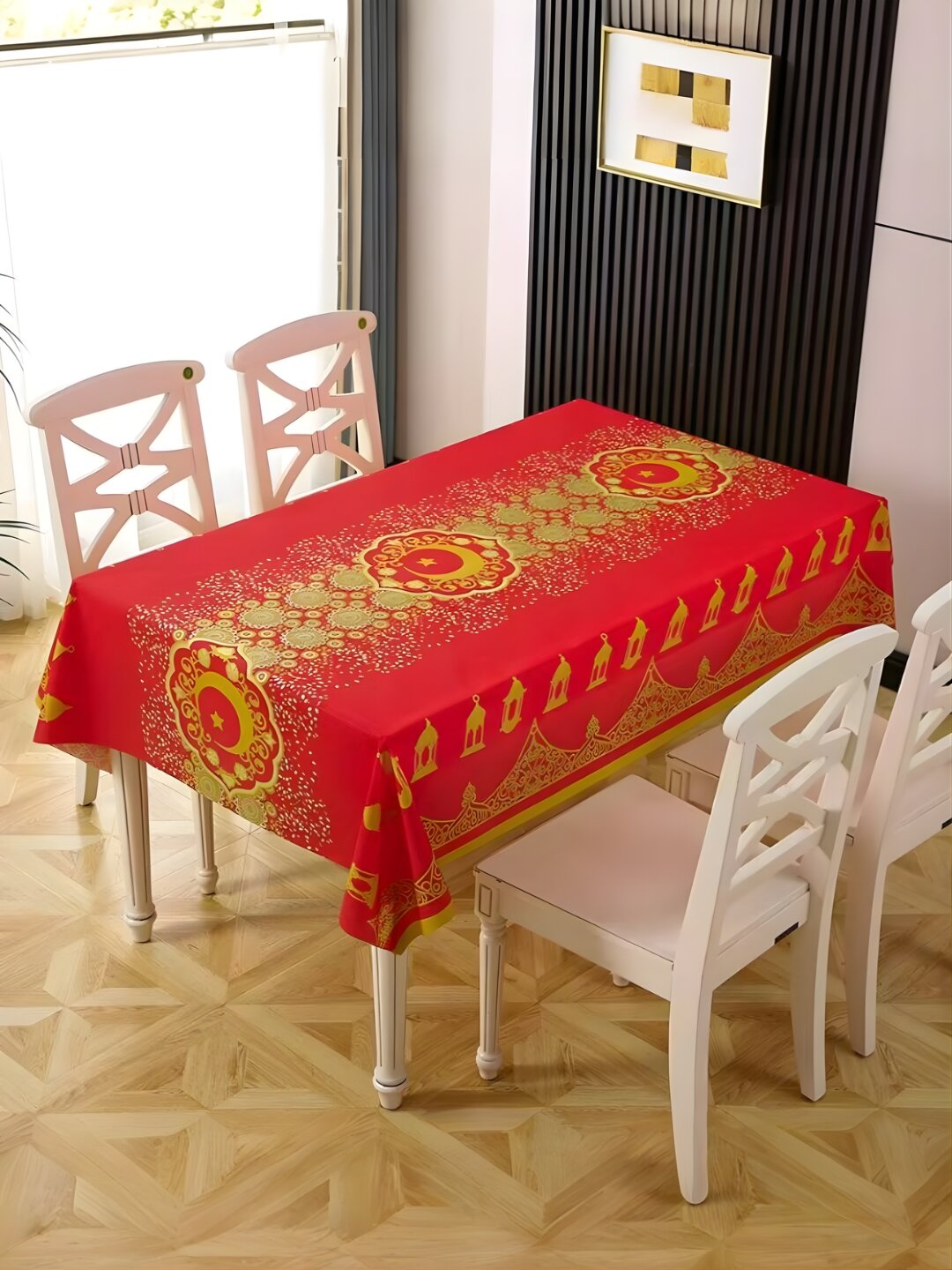 Декоративная скатерть из ткани для кухни и столовой