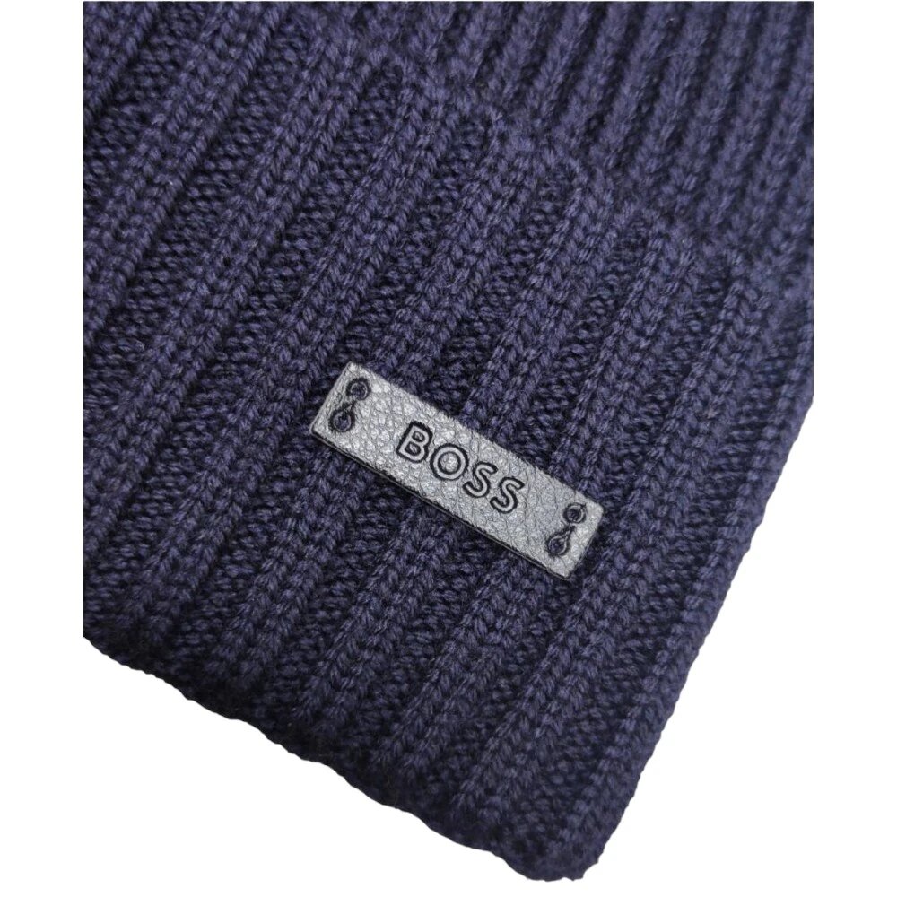 Шапка-бини BOSS для мужчин, размер OneSize, синий — фото 1