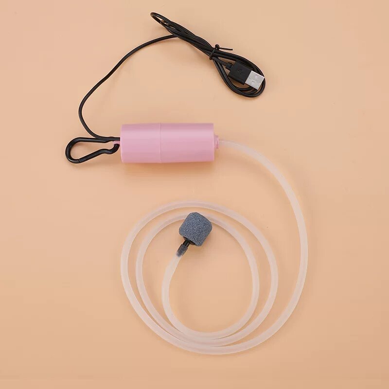 Компактный мини-USB насос для аэрации аквариумов, тихий аэрационный насос - Розовый