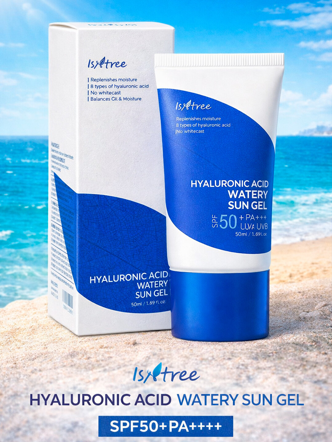 Солнцезащитный гель Isntree Hyaluronic Acid Watery Sun Gel SPF50+ PA++++