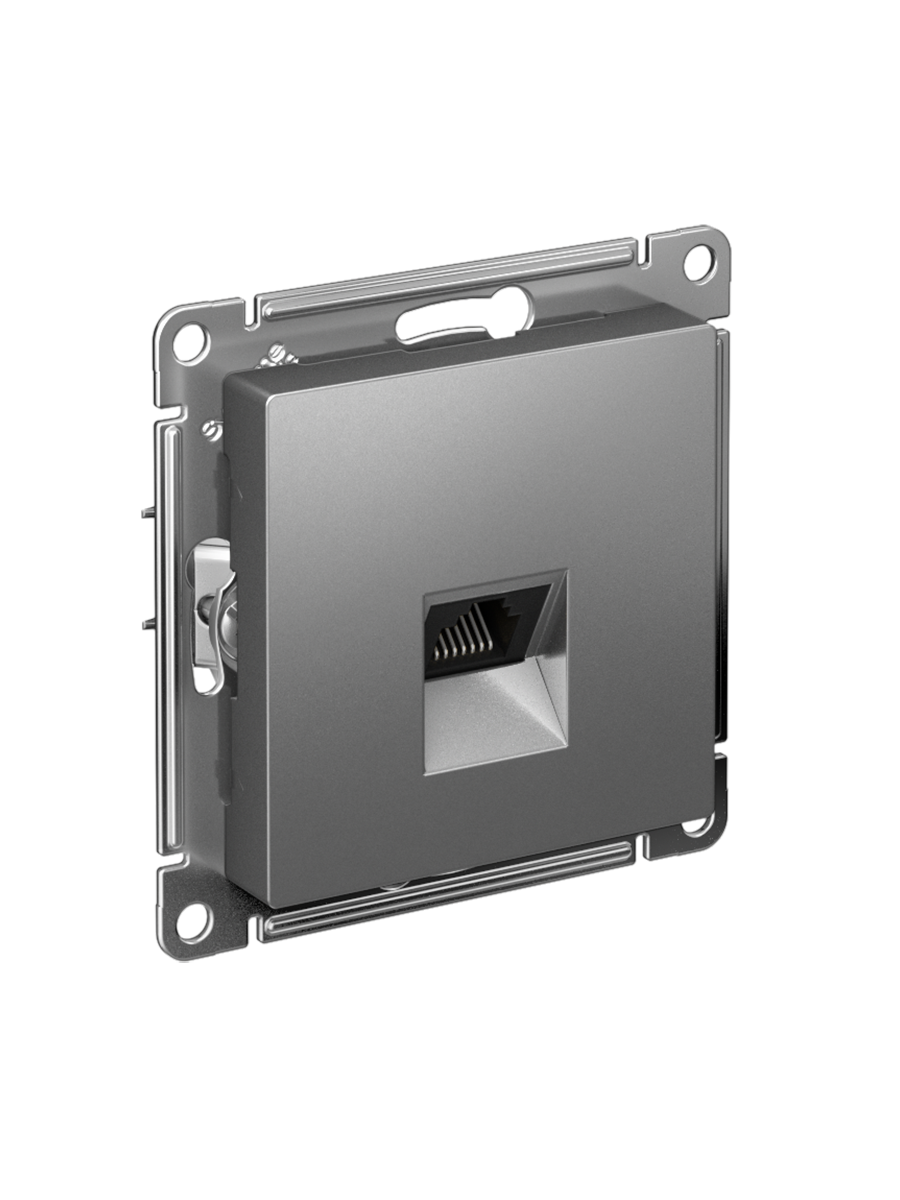 Механизм компьютерной розетки RJ45 Systeme Electric AtlasDesign категория 5E, сталь, ATN000983 (комплект из 2 шт.) — фото 1
