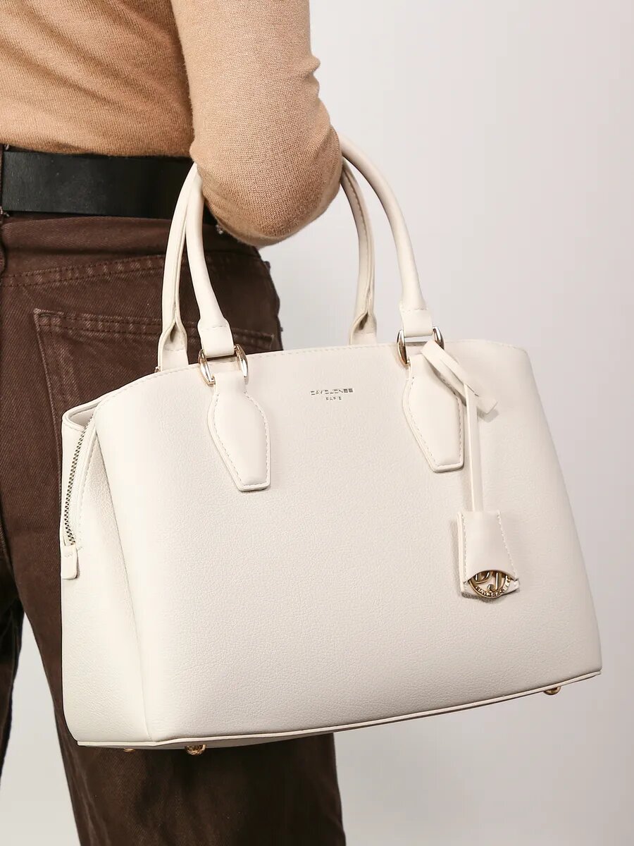 Сумка тоут DAVID JONES, слоновая кость — фото 1