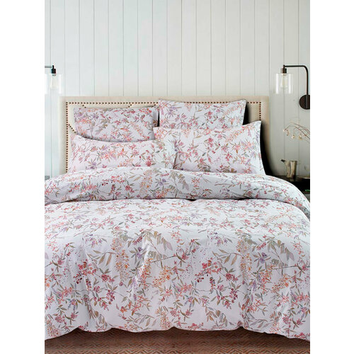 Постельное белье Pappel Rada, чесаный сатин, 1,5-спальный комплект, белый