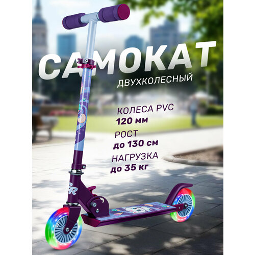 Самокат двухколесный ТМ CITYRIDE, складной, колеса светятся PVC 120/120, CR-S2-09WCT26