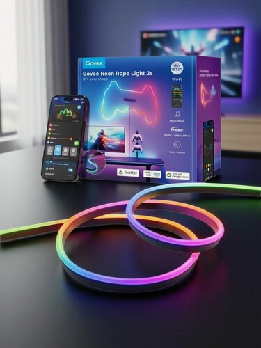 Изображение товара Светодиодная лента RGB Govee Neon Rope Strip Light 2 H61D4C11, умная LED подсветка 4 метра