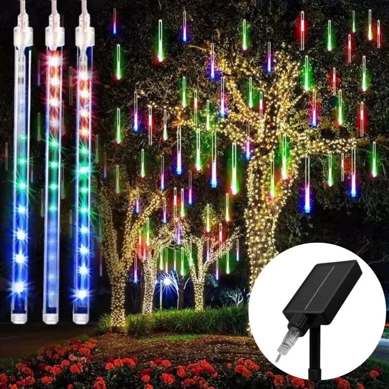Солнечные дождевые огни Multicolor, 50cm-8 tubes