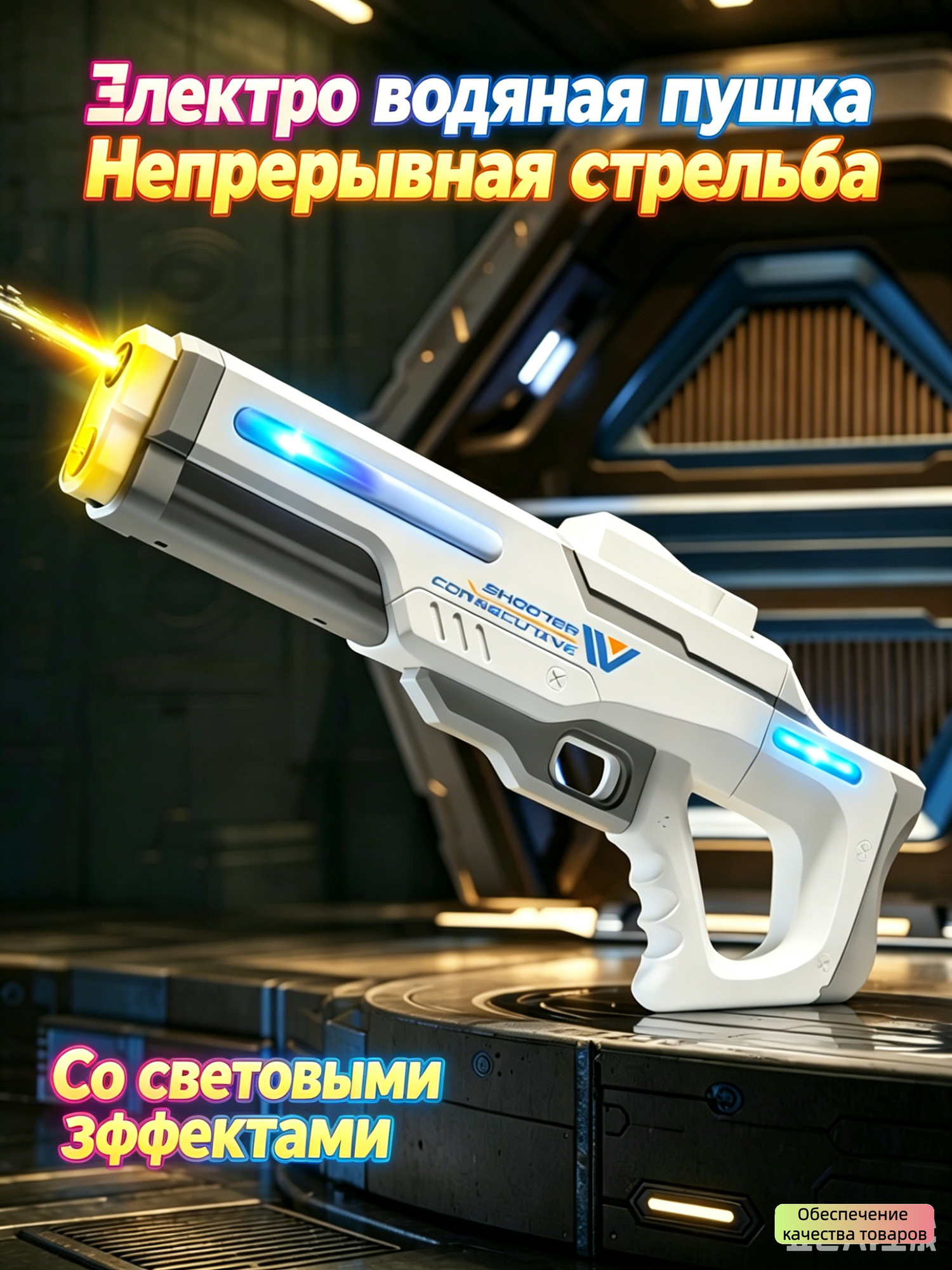 Электро пушка Classic, пластик, подсветка, батарейки в комплекте, 400 мл