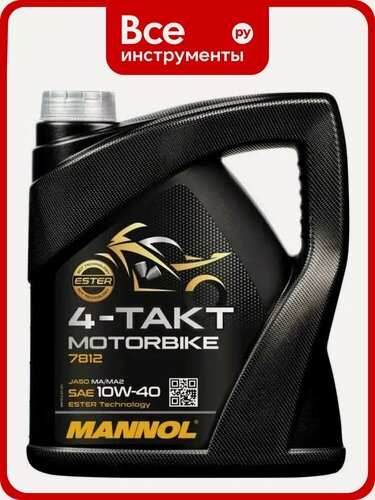 Изображение товара Масло синтетическое моторное 4-TAKT MOTORBIKE 10W-40 4 л для мотоциклов MANNOL 1963, и питбайков