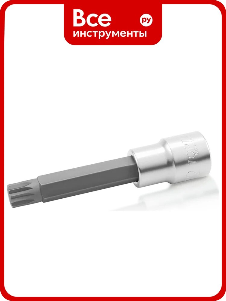 Головка торцевая с вставкой Spline M9.5, L=100 мм, 1/2"DR TOPTUL BCJA169E