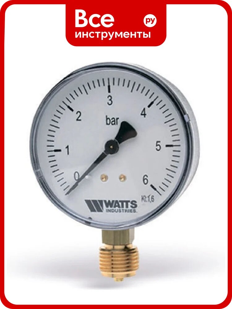 Манометр вертикальный Watts 63-1/4-25bar F+R200 MRP 0318225 10007726