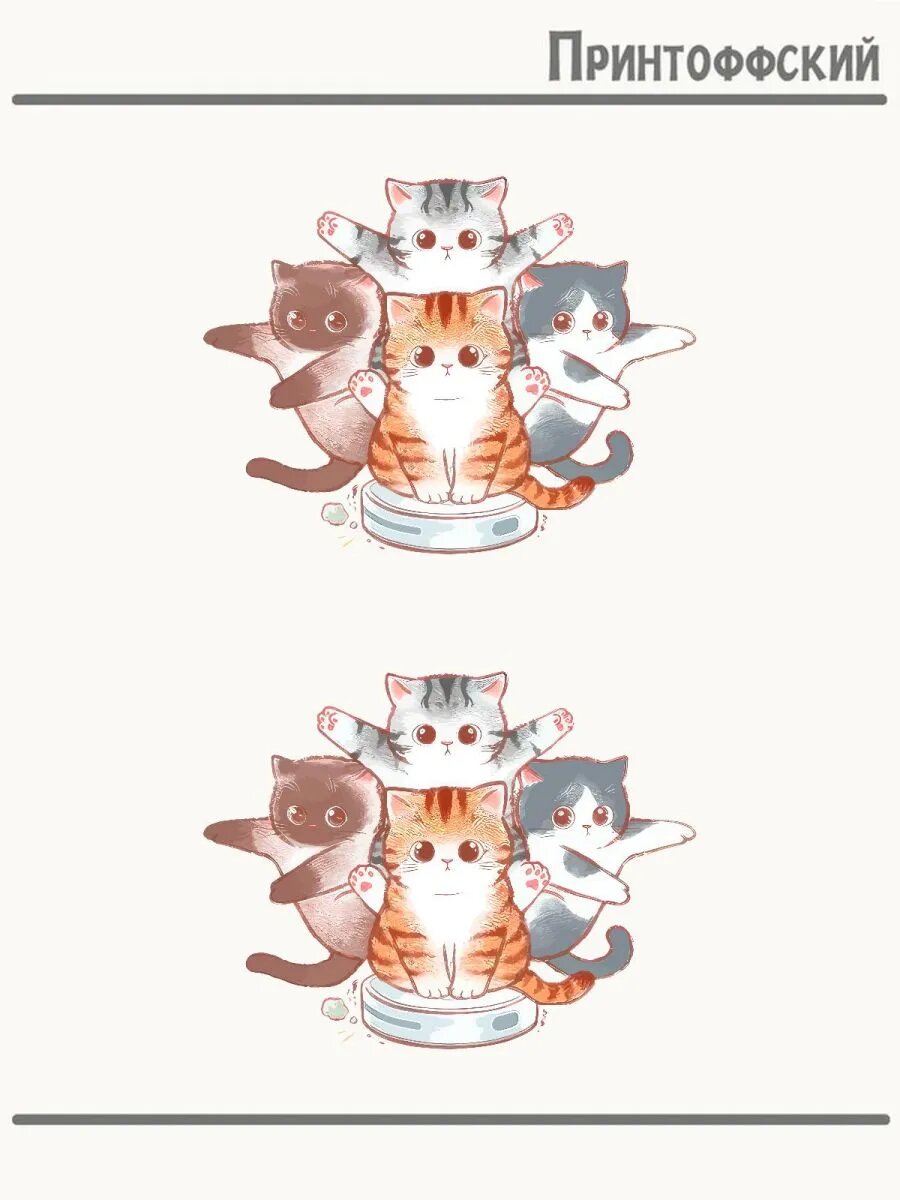 2-е (Две) Термонаклейки с котиками
