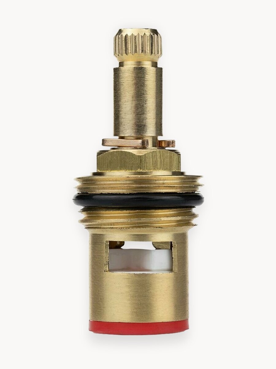 Кран букса керамическая для смесителя, 1/2", 8 мм х 24 шл, угол поворота 90, с доп. резьбой