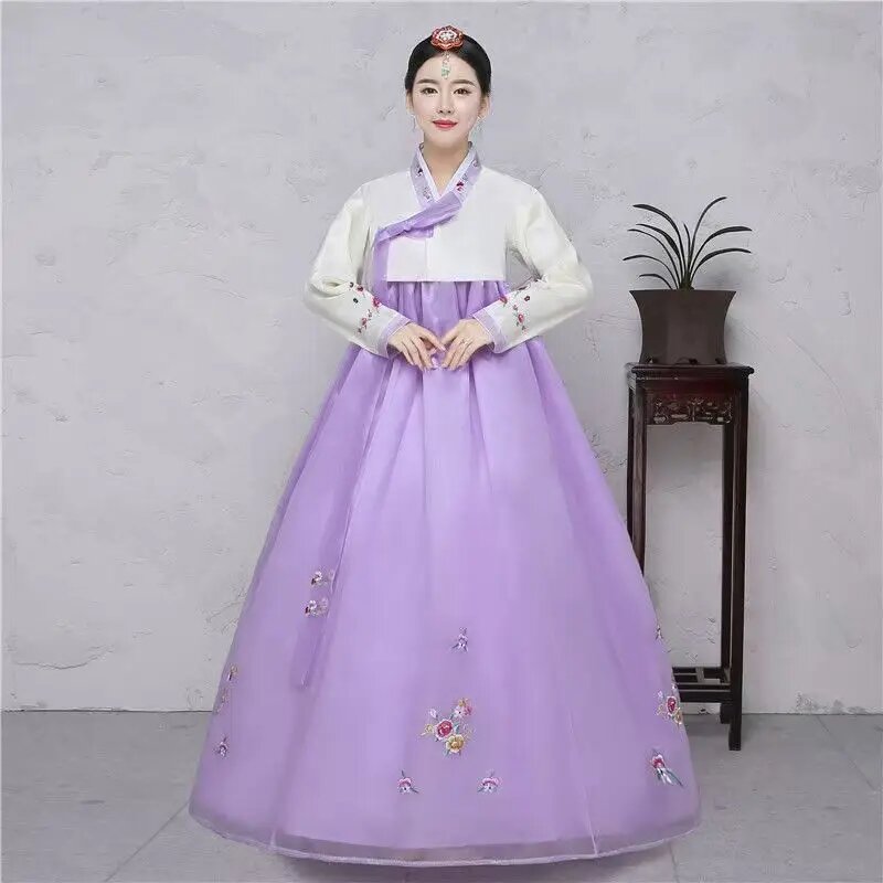 Женский национальный костюм Hanbok JBOLID Фиолетовый, S, Embroidery style 4