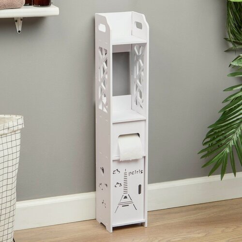 Изображение товара Пенал для ванной комнаты Париж, напольный, 15 х 15 х 80 см, пластик