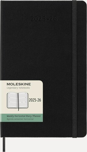 Изображение товара Еженедельник на 2025-2026 гг Moleskine ACADEMIC Horizontal (DHB18WH3) 13х21см, твердая обложка, черный