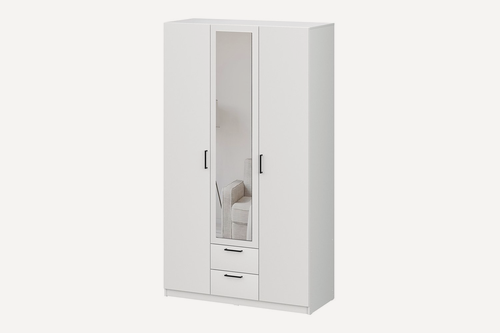 Изображение товара Шкаф для одежды 3-дверный Hoff Капри, 120,1х209,2х51 см, с зеркалом, цвет белый