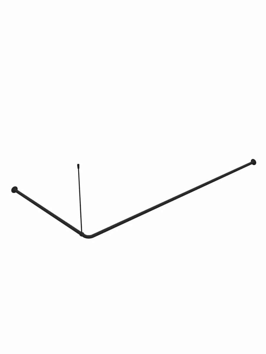 Карниз для ванной IDDIS 90х180 см угловой черный — фото 1