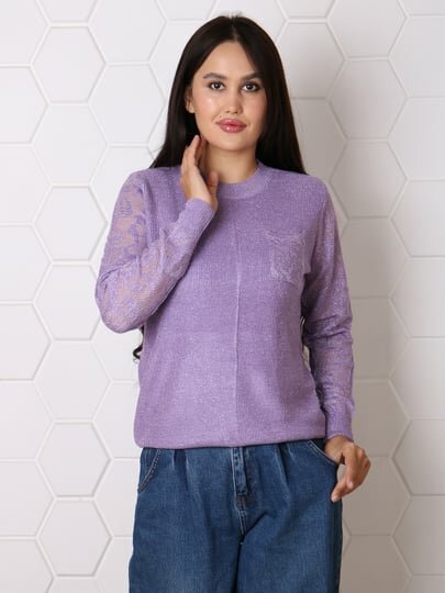 Свитер , размер OneSize, сиреневый