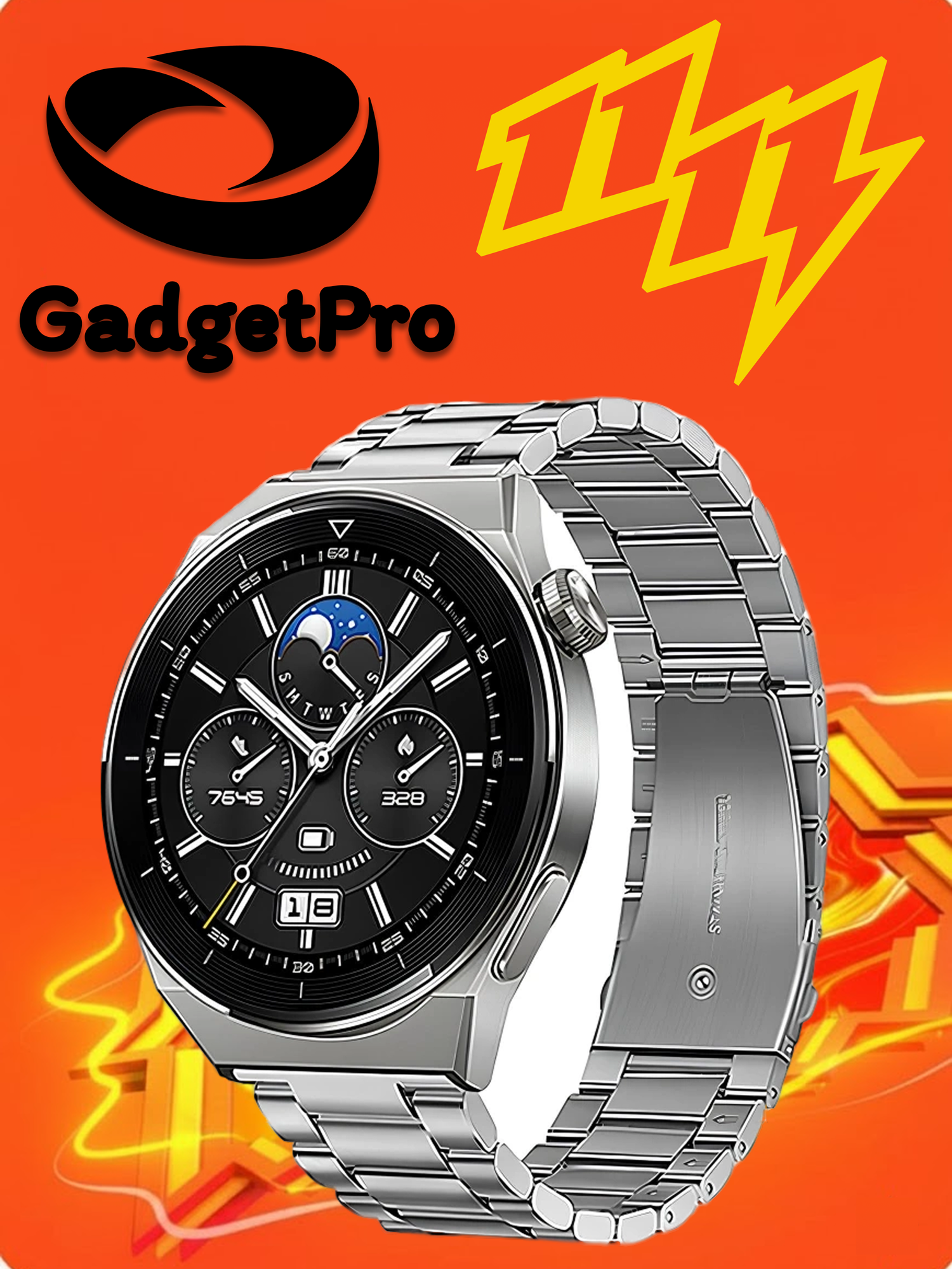 Универсальный ремешок Hoco WH06 Grand 22 мм, металлический, серебристый, для смарт-часов