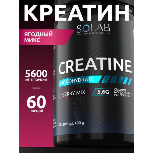 Креатин Моногидрат порошок 60 порций, 400 гр, Вкус Лесные Ягоды