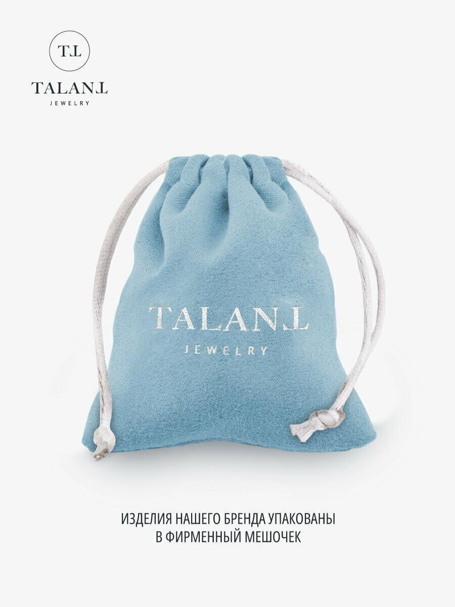 Печатка TALANT, серебро, 925 проба, родирование, фианит, эмаль, размер 20.5, серебристый/черный — фото 1