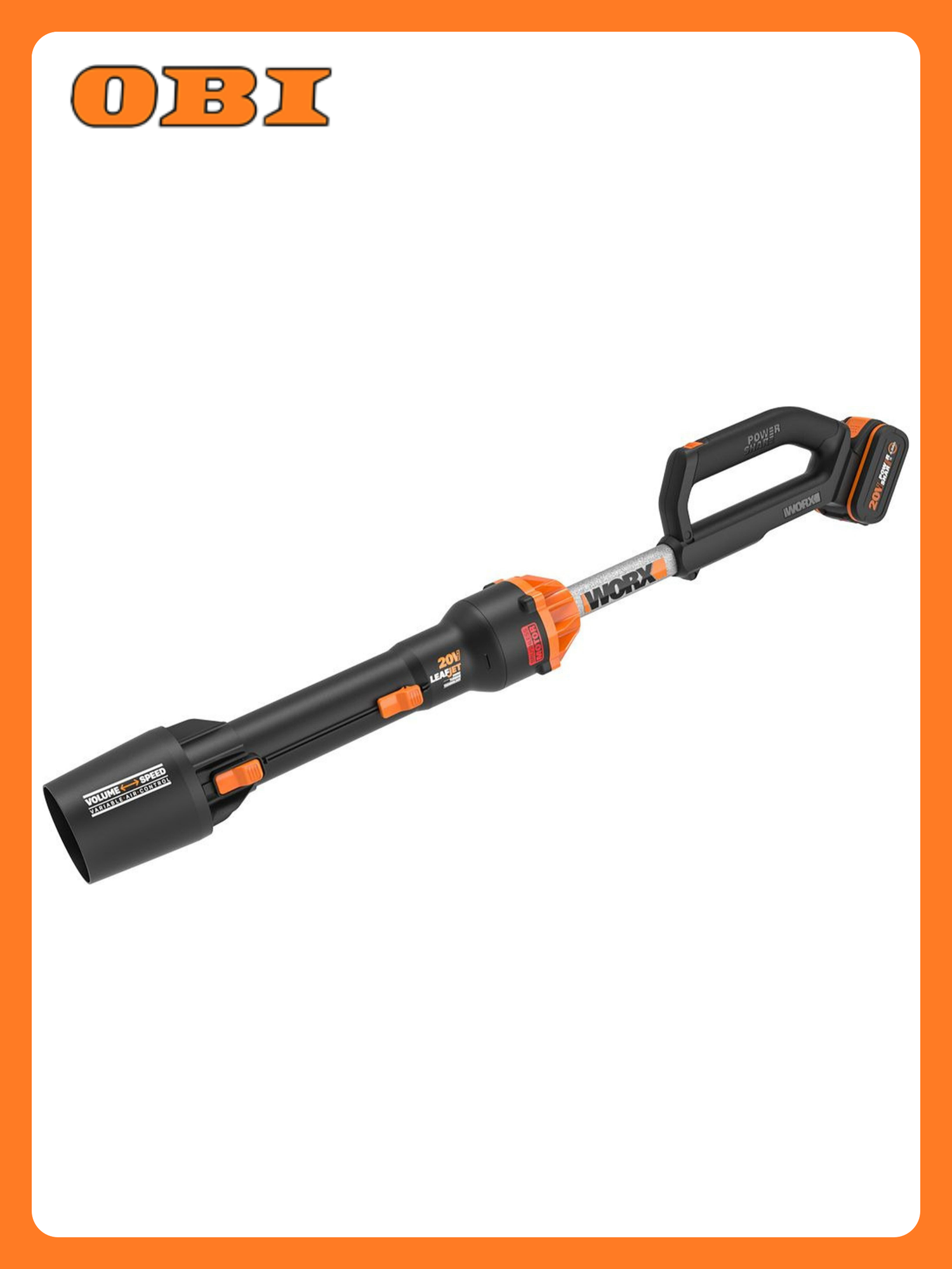 Воздуходувка WORX WG543E с аккумулятором и зарядным устройством оранжевая