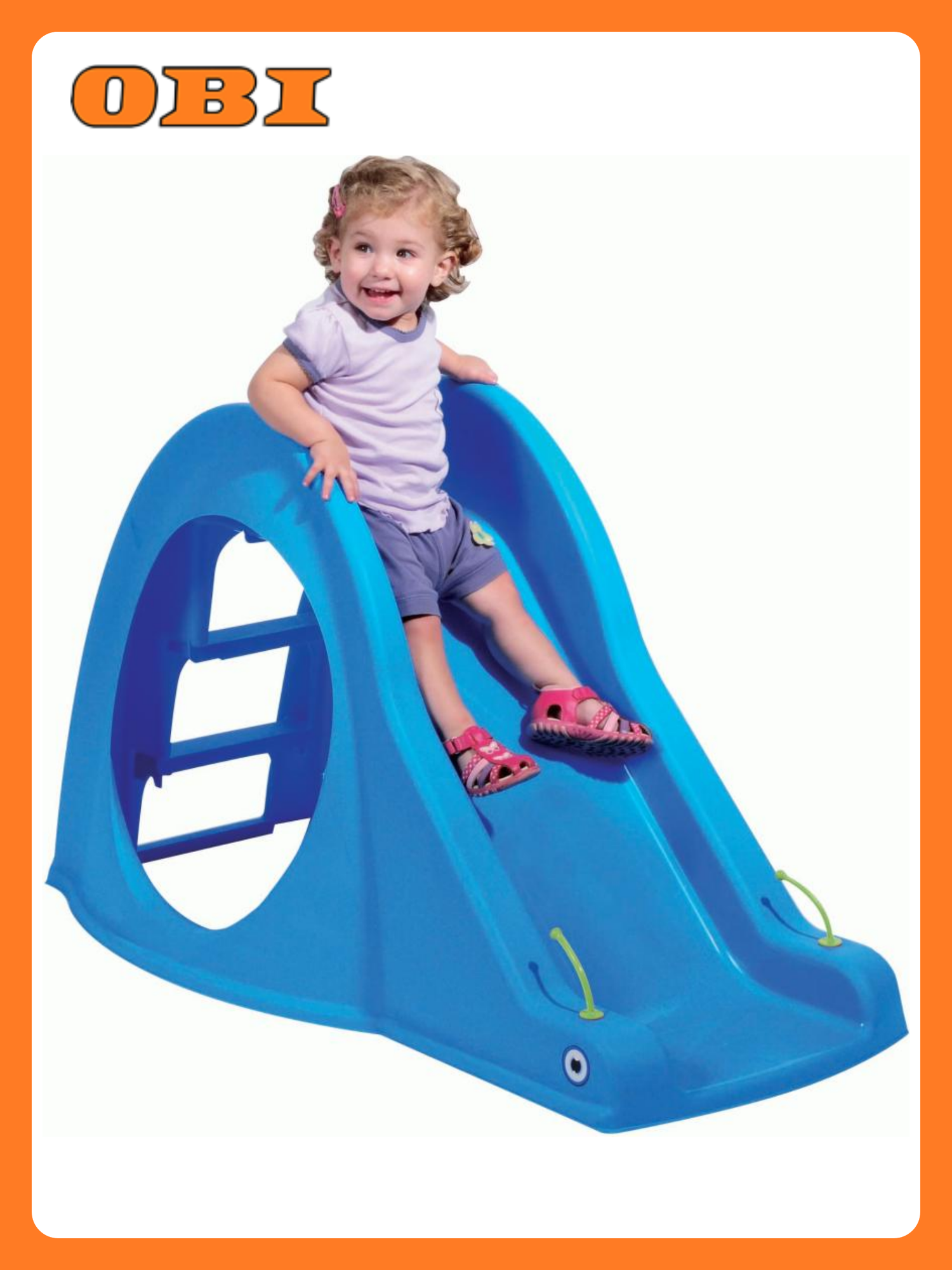 Горка детская пластик 112 см x 65 см x 67 см с лестницей для улицы и помещения синяя