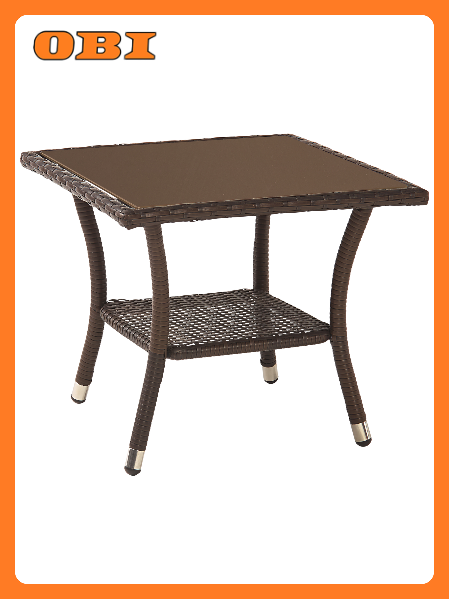 Стол Davenport искусственный ротанг стекло 50 см x 50 см x 45 см