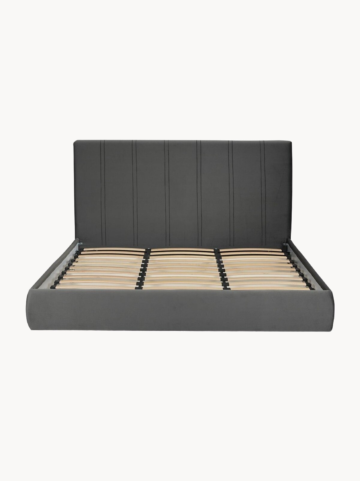 Двуспальная парящая кровать 180х200 с подъемным механизмом и ящиками Барселона на ножках, вельвет темно-серый Ами Мебель